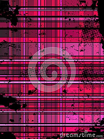 Checkered Pink Grunge Background. Vector Illustration