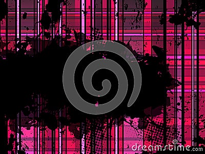 Checkered Pink Grunge Background. Vector Illustration