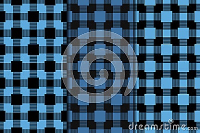 Checkered plaid fabric background. Blue seamless pattern Vector Illustration