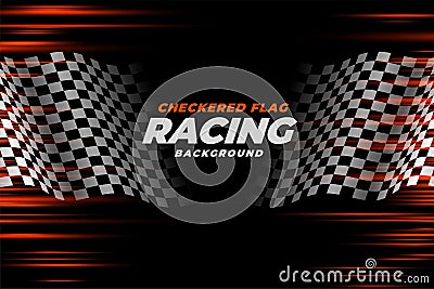 Checkered racing flag speed background design Vector Illustration