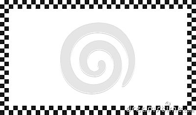 Checkered rectangle frame. Square race checker flag pattern. Checkerboard geometric pattern. Black and white rally chess Vector Illustration