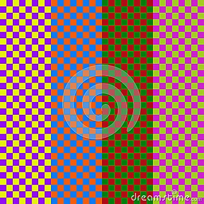 Checkered seamless pattern of the complementary color, repeat chessboard seamless texture. Vector Illustration