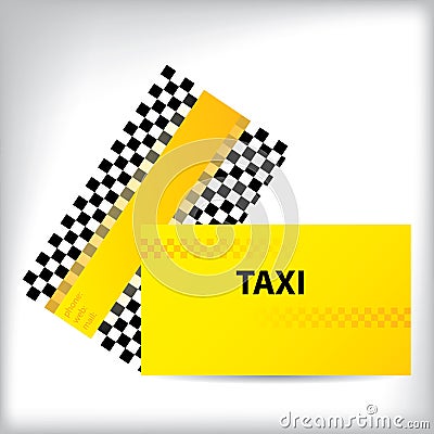 Checkered taxi business cards Vector Illustration