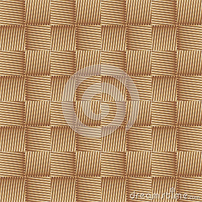 Checkered textured waffle 3d seamless pattern. Grunge ornamental surface vector background. Repeat patterned braided backdrop. Vector Illustration