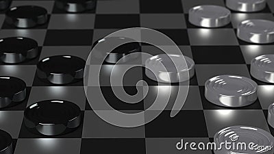 Checkers Game Modern Board Stock Photo