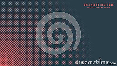 Checkers Halftone Pattern Vector Diverging Radial Border Red Abstract Background Vector Illustration