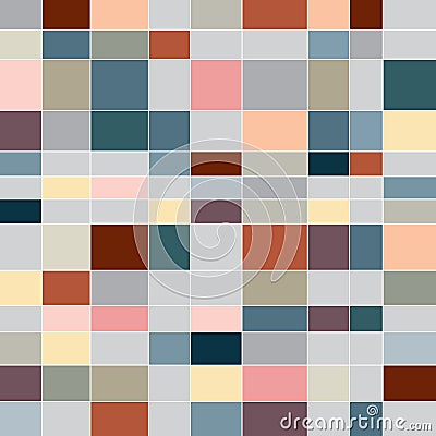 Checkers, Seamless geometric background. Abstract vector Illustration. Mosaic. earthtones Vector Illustration
