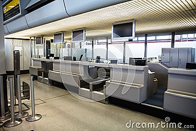 Checkin area at modern airport Stock Photo