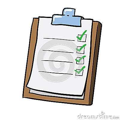 Checking boxes on clipboard Vector Illustration
