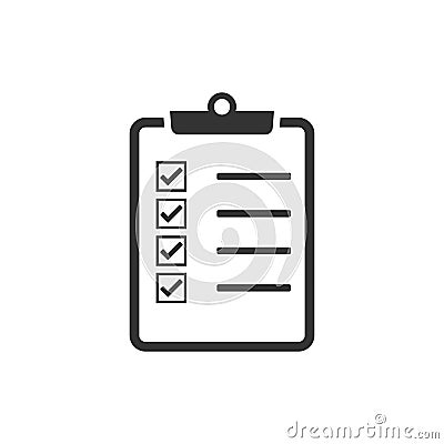 Checking, checklist, document, list, verification icon. Vector illustration, flat design. Cartoon Illustration