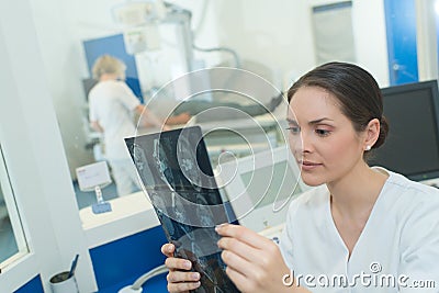 she checking clarity Stock Photo