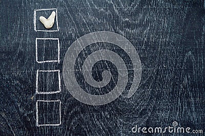 Checking mark on checklist, Tick in the box concept.. Marine theme Stock Photo