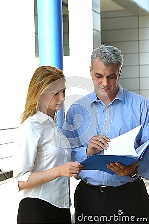 Checking the report. Stock Photo