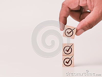 Checklist and assessment process concept against white background. Stock Photo