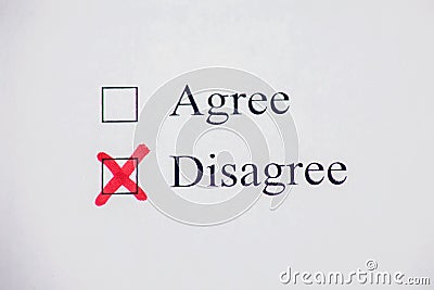 Checklist box - Agree, Disagree. Check form concept Stock Photo