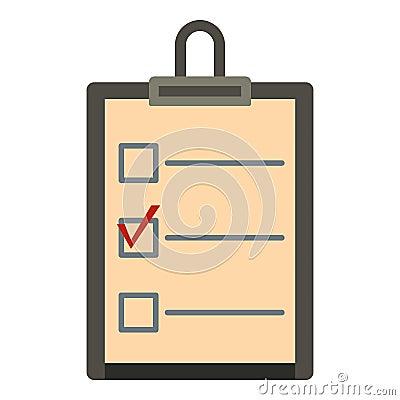 Checklist with box and red mark icon Vector Illustration