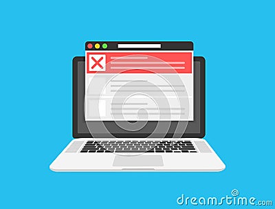 Checklist browser window. Check mark. White tick on laptop screen. Choice, survey concepts. Elements for web banners Vector Illustration