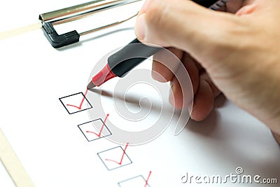 Checklist on clipboard Stock Photo