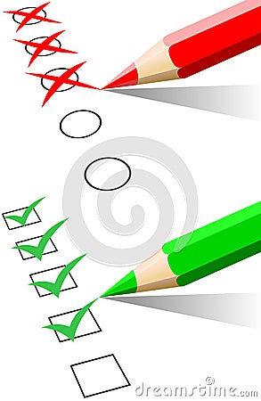 Checklist and Colored Pencil Vector Illustration