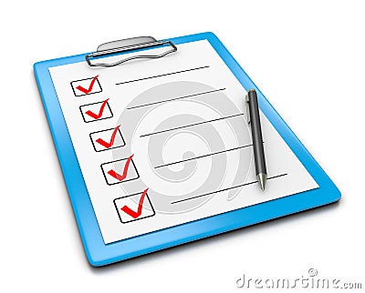 Checklist 3D Illustration Stock Photo