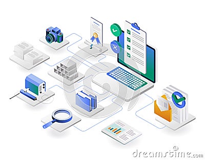 Checklist data reports for developing companies Vector Illustration