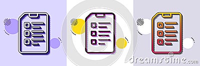 Checklist Document line icon. File sign. Halftone dotted pattern. Vector Vector Illustration