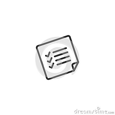 Checklist document line icon in simple design on a white background Vector Illustration