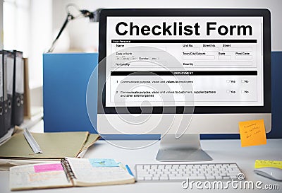 Checklist Form Document Data Information Contract Concept Stock Photo