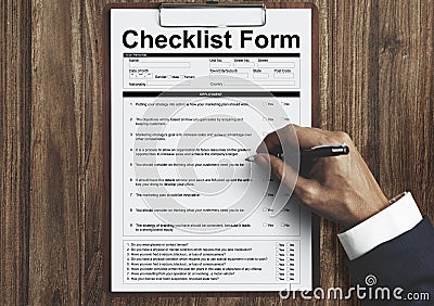 Checklist Form Document Data Information Contract Concept Stock Photo