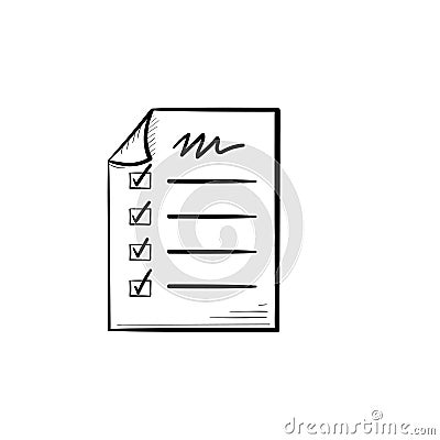 Checklist hand drawn outline doodle icon. Vector Illustration