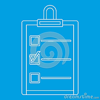 Checklist icon, outline style Vector Illustration