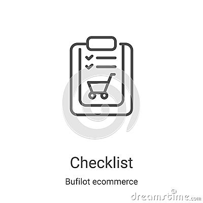 checklist icon vector from bufilot ecommerce collection. Thin line checklist outline icon vector illustration. Linear symbol for Vector Illustration