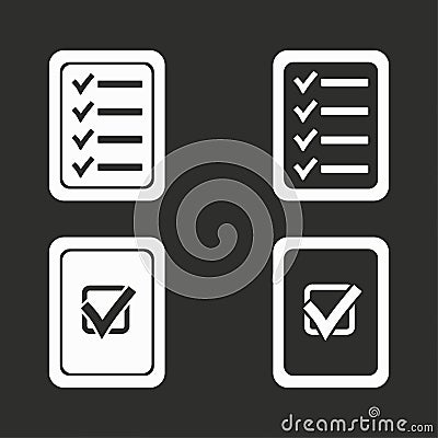 Checklist icons set. Vector Illustration