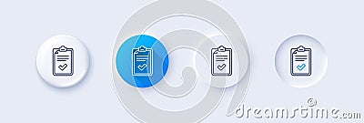 Checklist line icon. Survey report sign. Line icons. Vector Vector Illustration