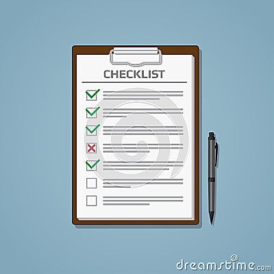 Checklist in notepad Vector Illustration