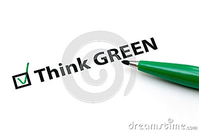 Checklist option for think green Stock Photo