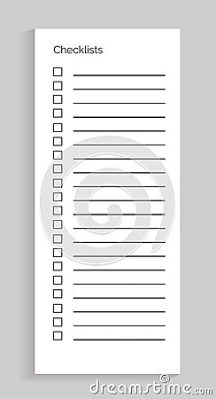 Checklist Empty Sheet of Paper Vector Illustration Vector Illustration