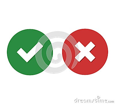 Checkmark and close Vector Illustration