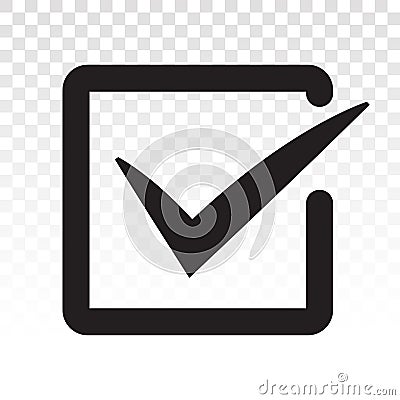 Checkmark confirm or checkbox line art icon for apps and websites Vector Illustration
