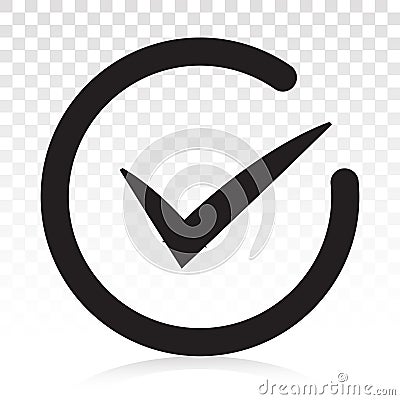 Checkmark confirm or checkbox line art icon for apps and websites Vector Illustration