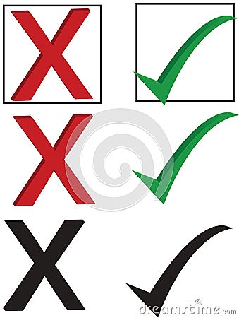 Checkmark and X Stock Photo