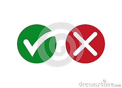 Checkmark, X, Yes and No or Confirm and Deny Icon Stock Photo