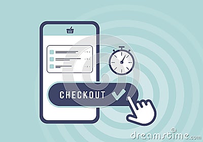 Checkout Optimization - speed up ecommerce checkout process for higher conversions concept. Streamline payments and Vector Illustration