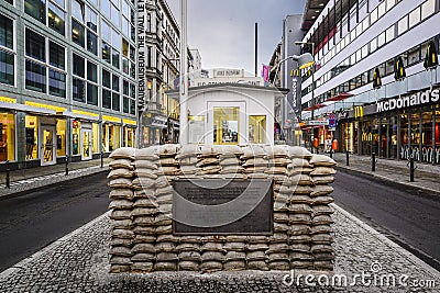 Checkpoint Charlie in Berlin Editorial Stock Photo