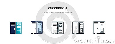 Checkroom icon in different style vector illustration. two colored and black checkroom vector icons designed in filled, outline, Vector Illustration