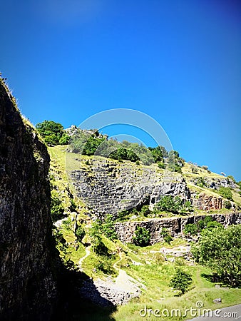 Cheddar caves cliffs Stock Photo