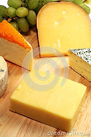 Cheddar cheeseboard Stock Photo