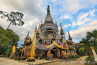 Chedi at the Tiger Cave Temple , Krabi , South of Thailand Stock Photo