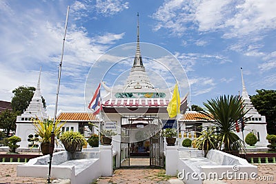 Chedi of Wat Prot Ket Chettha Ram temple in Samut Prakan, Thailand Editorial Stock Photo