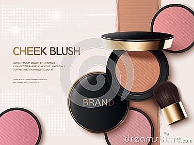 Cheek blush ads Cartoon Illustration